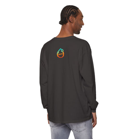 Paradoxical Perspective (Front design) - Unisex Garment-dyed Long Sleeve T-Shirt